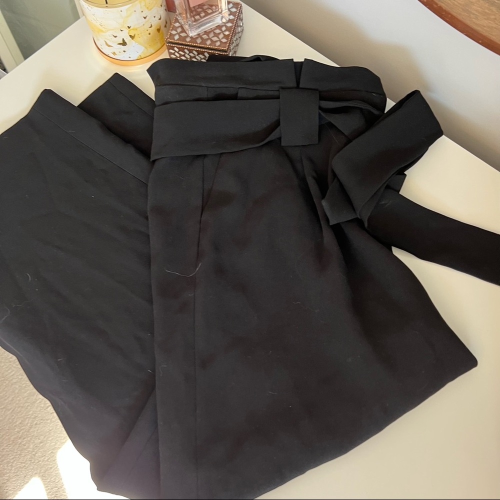 Paper bag flowy dress pants